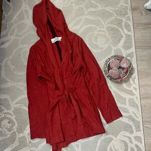 NWT🌷ANTHROPOLOGIE ROSIE NEIRA🌷Orange felted wool hooded tie waist jacket